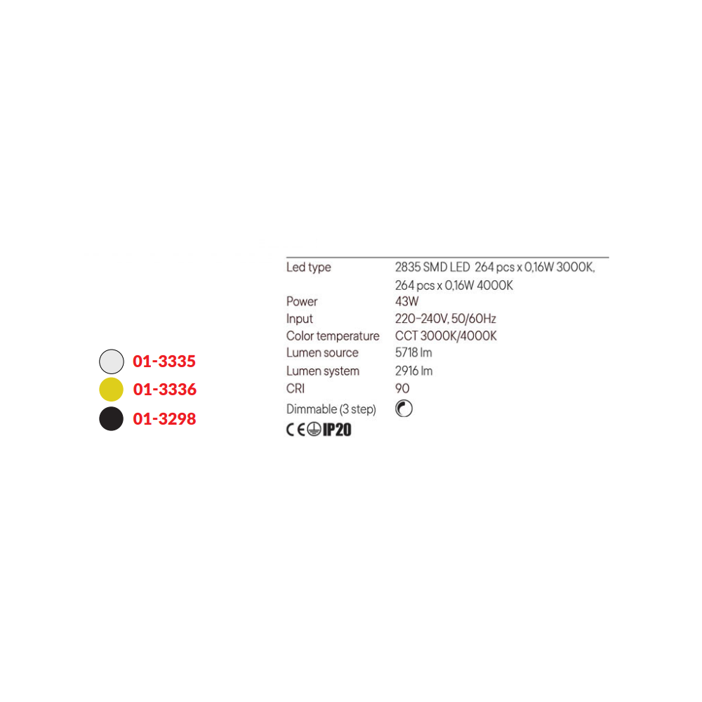 Plafonnier moderne LED CCT Redo Group LEO 01 3335 01 3298