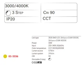 Plafonnier classique Redo Group LEO 01 3336 LED CCT