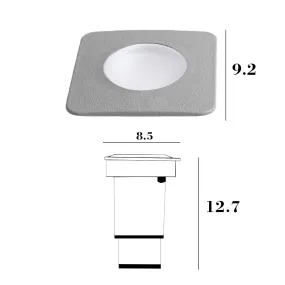 Foco empotrable cuadrado CAPRI CA QD9 GR de Top Light Light