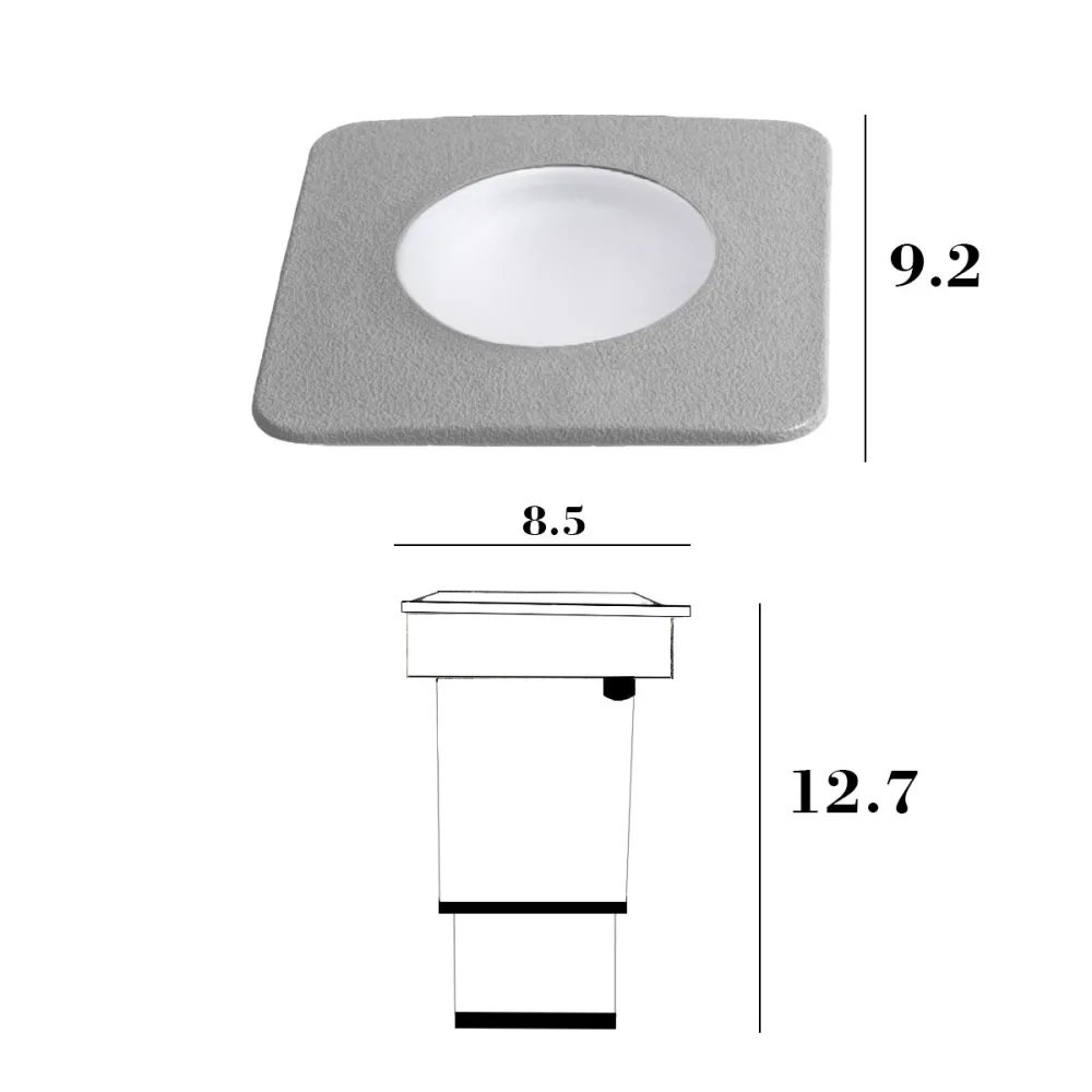 Faretto incasso quadrato Top Light CAPRI CA QD9 GR
