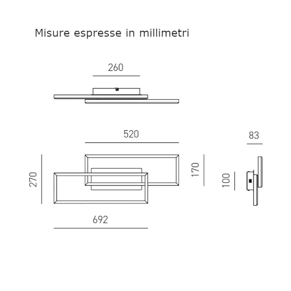 Gea Luce DYANA A FDYAT1 LED moderne Wandleuchte