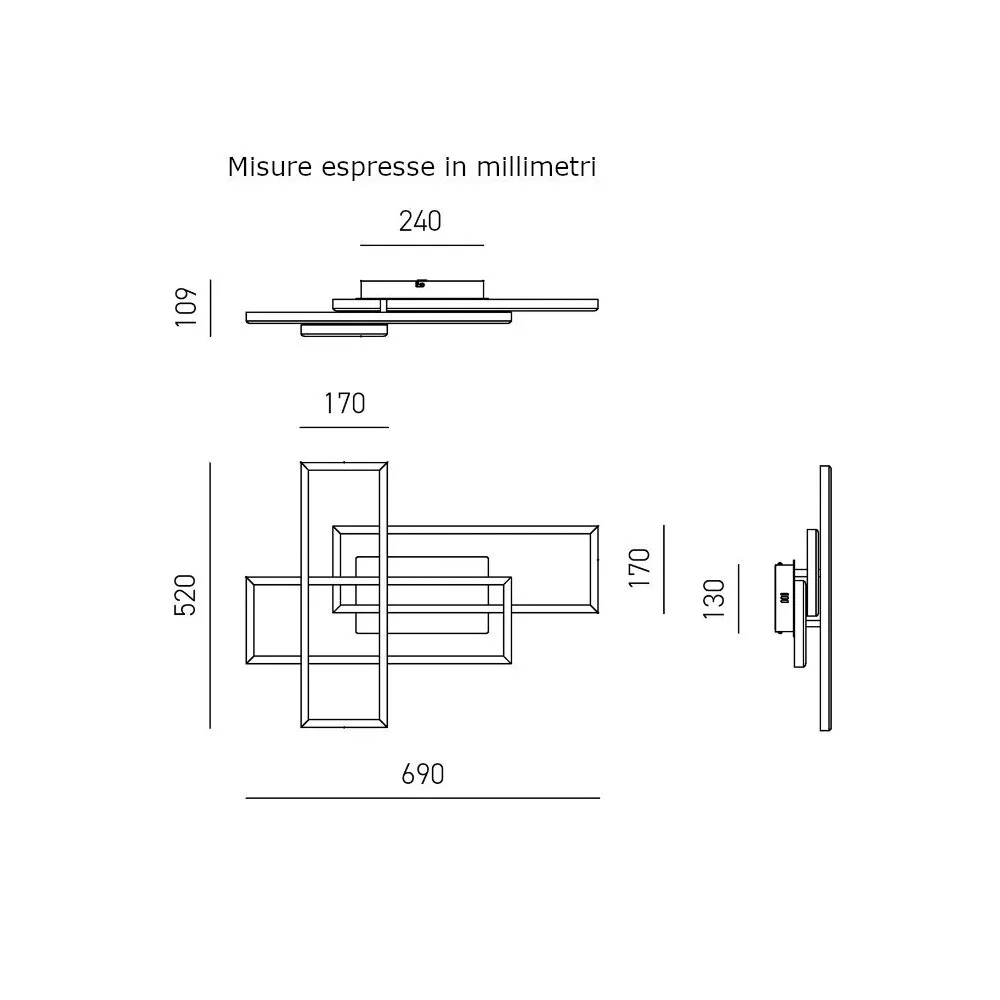 Plafoniera moderna Gea Luce DYANA P FDYPB1 LED