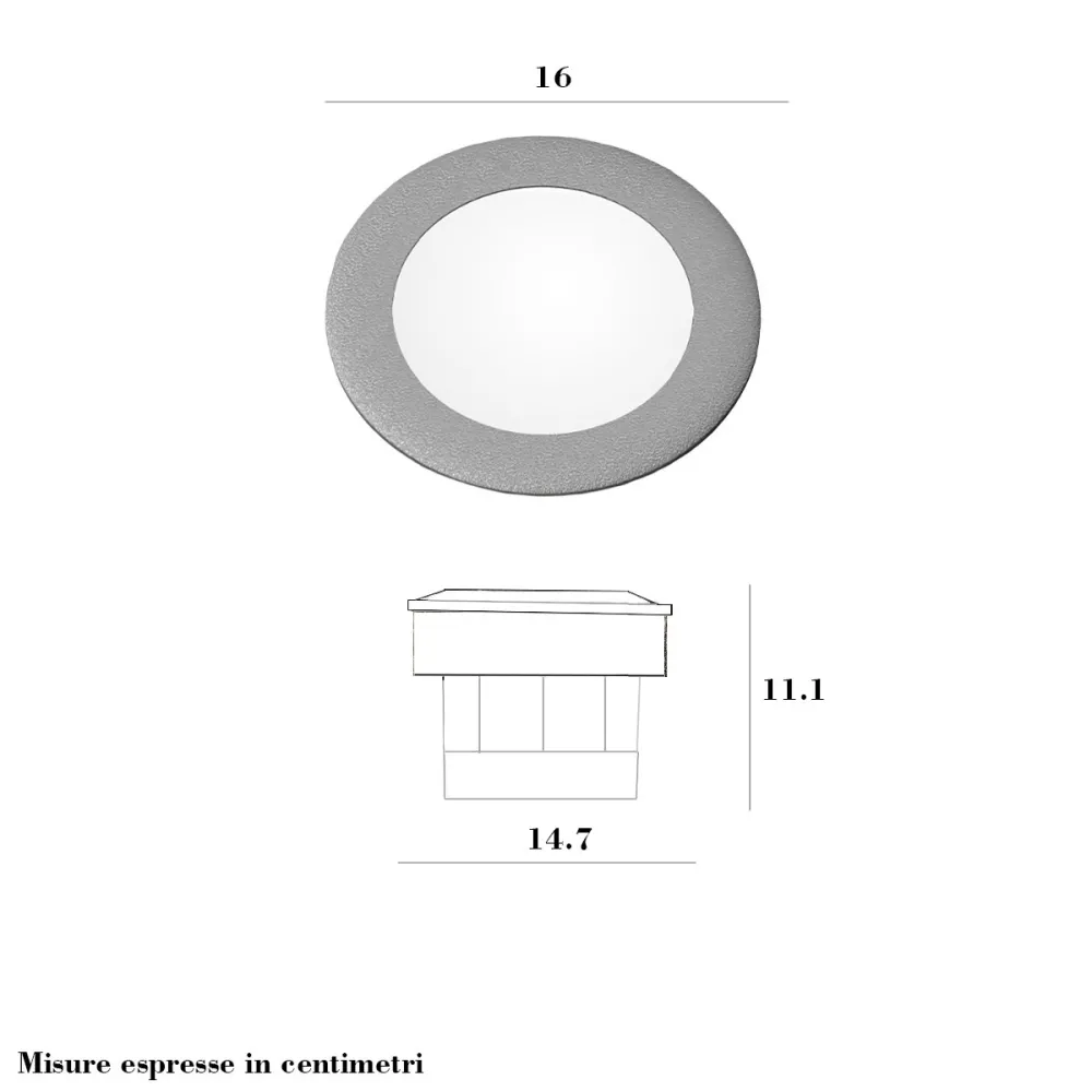 Faretto incasso tondo calpestabile Top Light CAPRI BIG CA TD16 GR