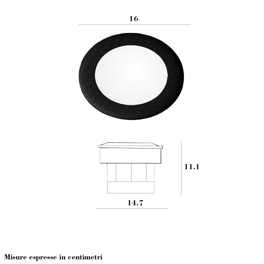 Faretto incasso tondo calpestabile Top Light CAPRI BIG CA TD16 NE