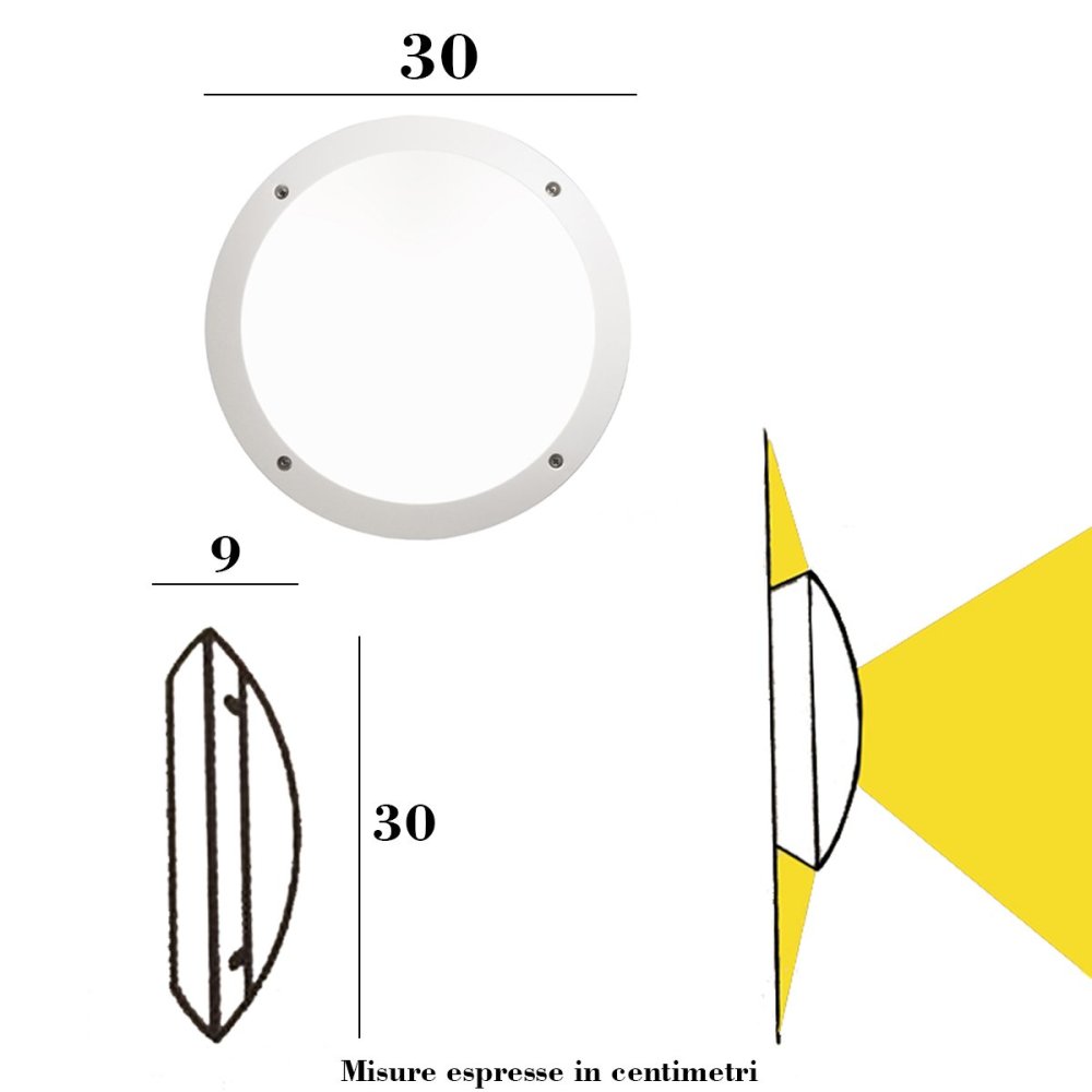 Applique esterno Top Light TROPEA 30 BI