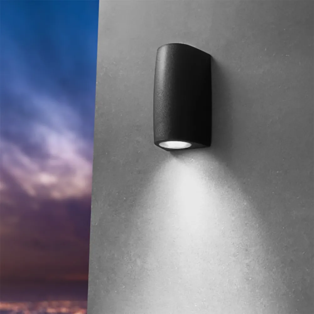 Aplique de pared exterior monoemisión Top Light AOSTA AP1 NE