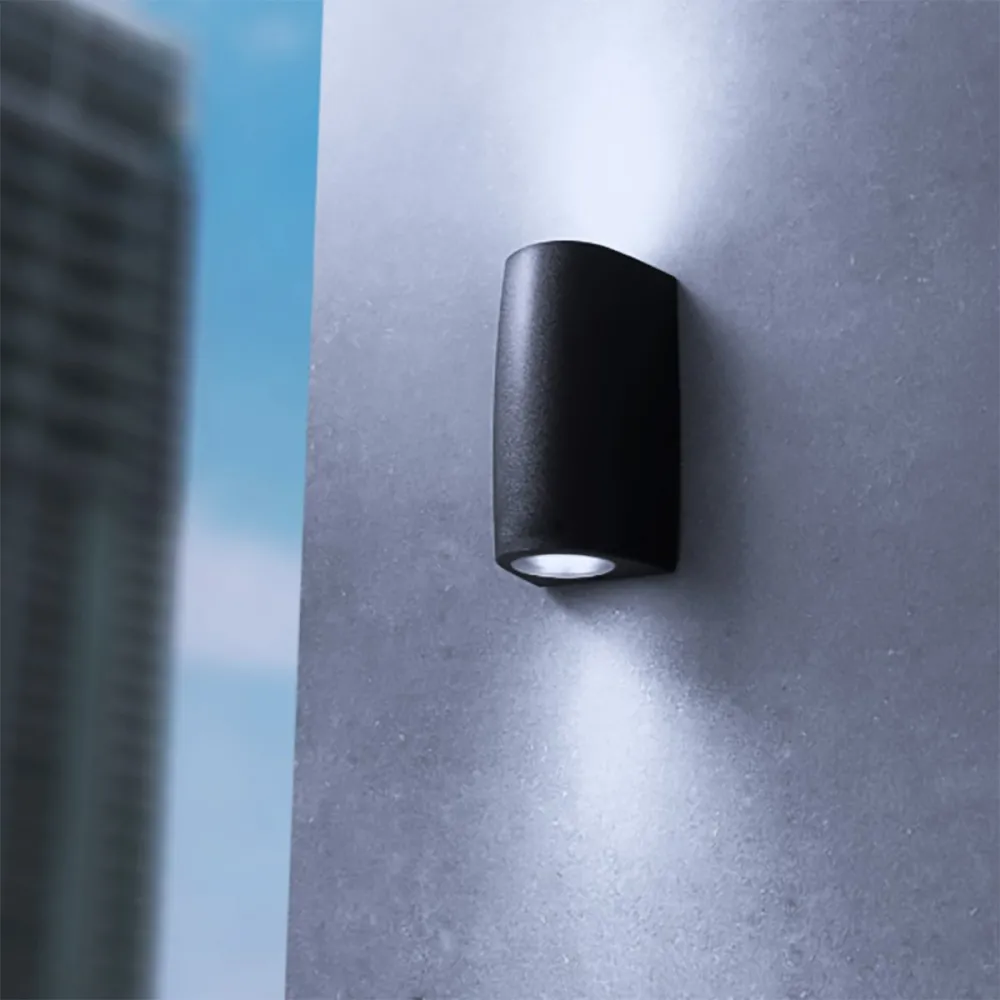 Applique esterno biemissione Top Light AOSTA AP2 NE