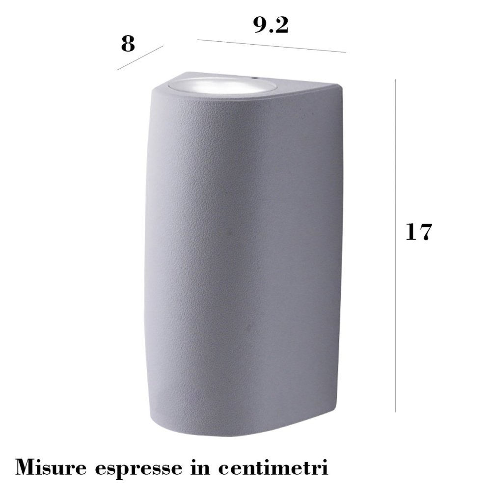Applique esterno biemissione Top Light AOSTA AP2 NE
