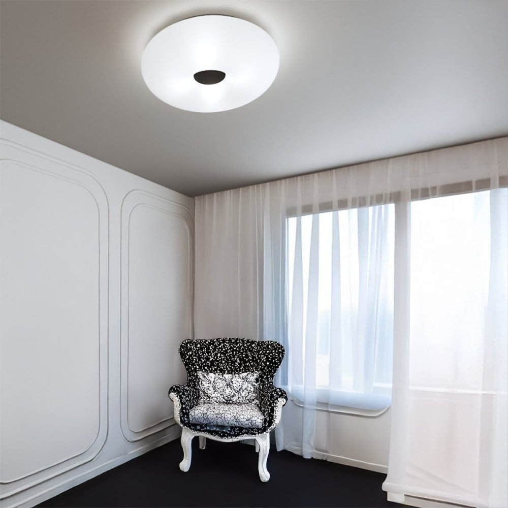 Plafonnier en verre soufflé blanc Top light BENNY 1217 PLG
