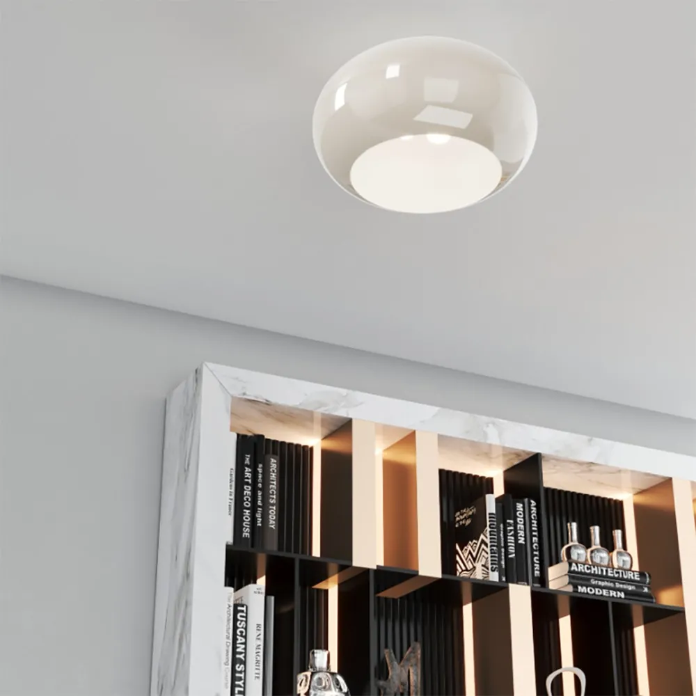 Top light CASPER 1218 PL42 TO Deckenleuchte aus milchig weißem geblasenem Glas