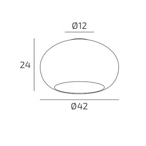 Plafoniera vetro soffiato bianco latte Top light CASPER 1218 PL42 BI E27 LED