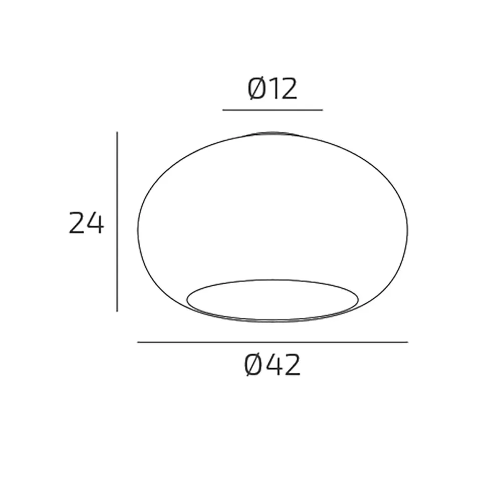 Top light CASPER 1218 PL42 TO Deckenleuchte aus milchig weißem geblasenem Glas