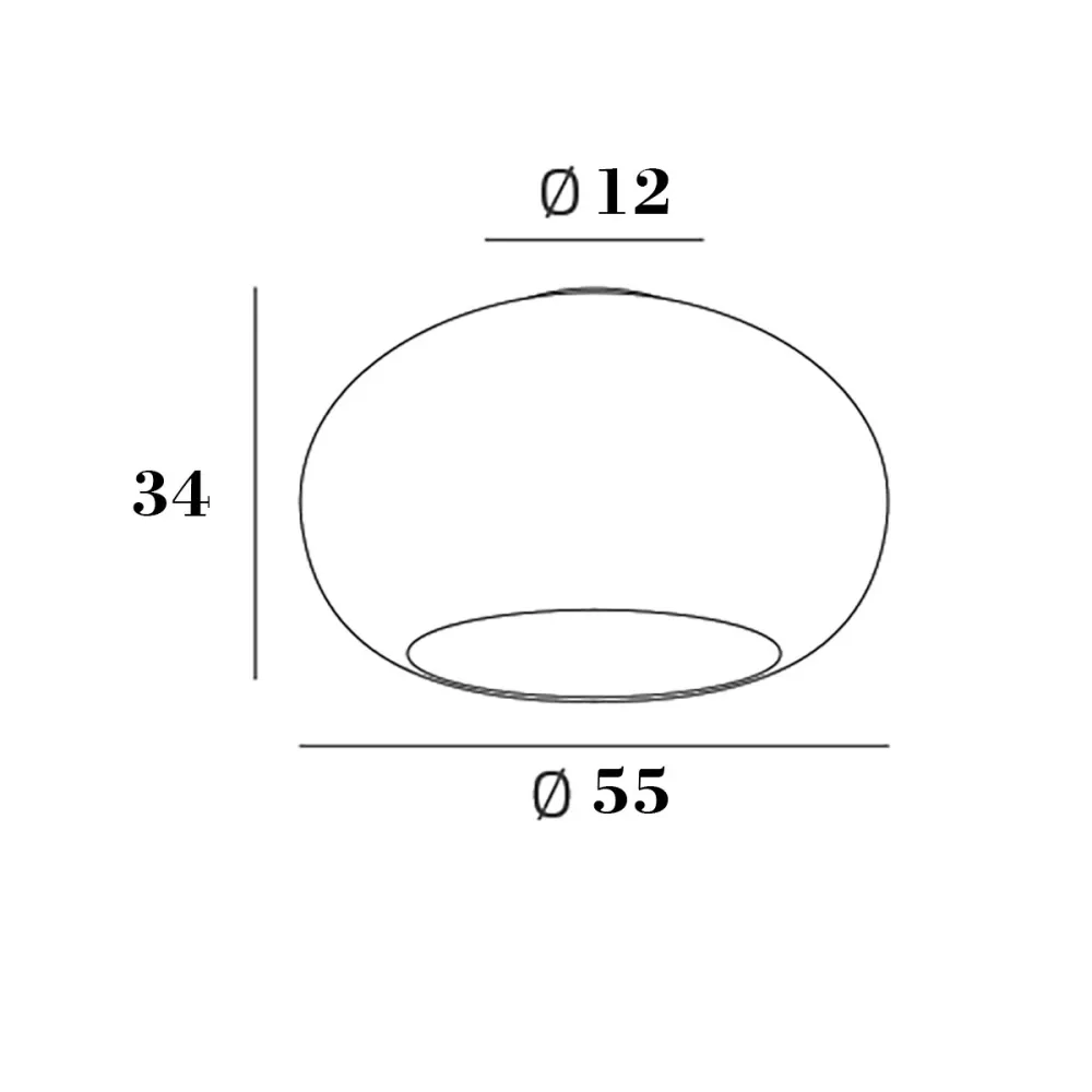 Plafonnier CASPER 1218 PL55 BI en verre soufflé blanc laiteux