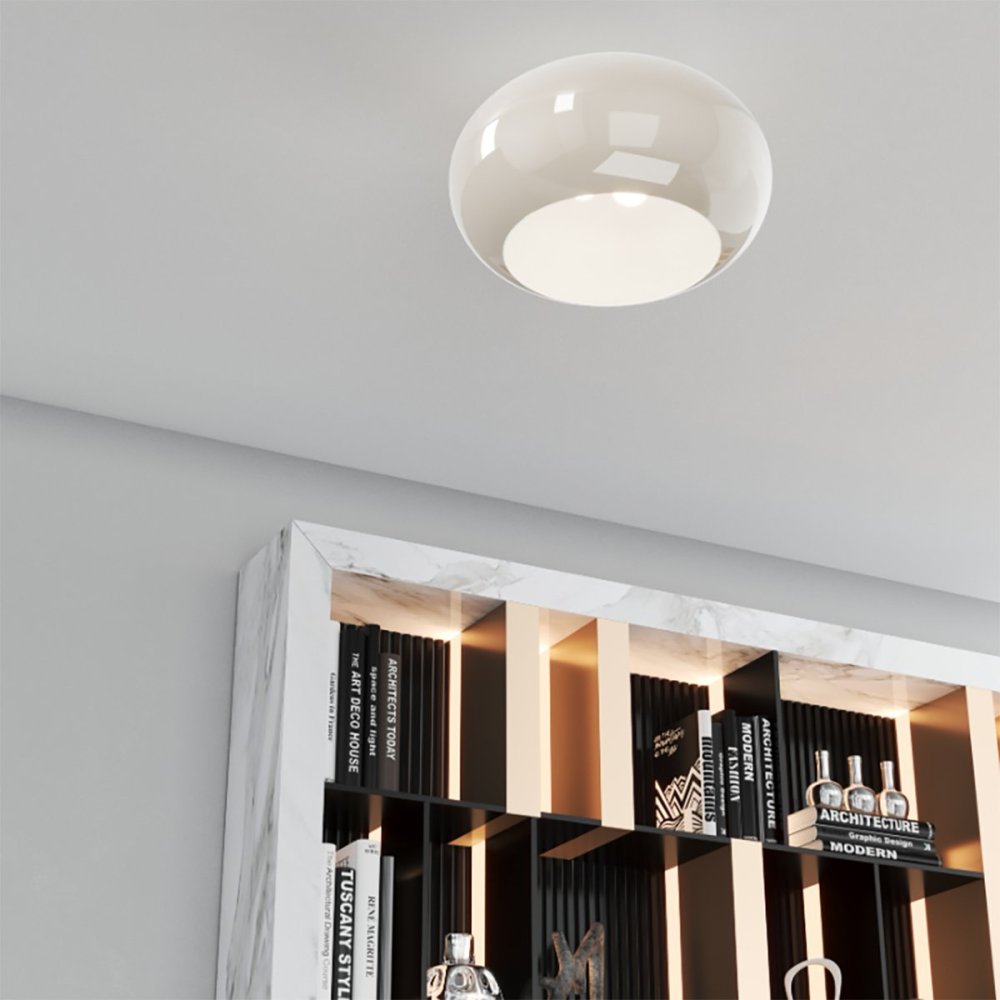 Top light CASPER 1218 PL55 TO Deckenleuchte aus milchig-weißem geblasenem Glas