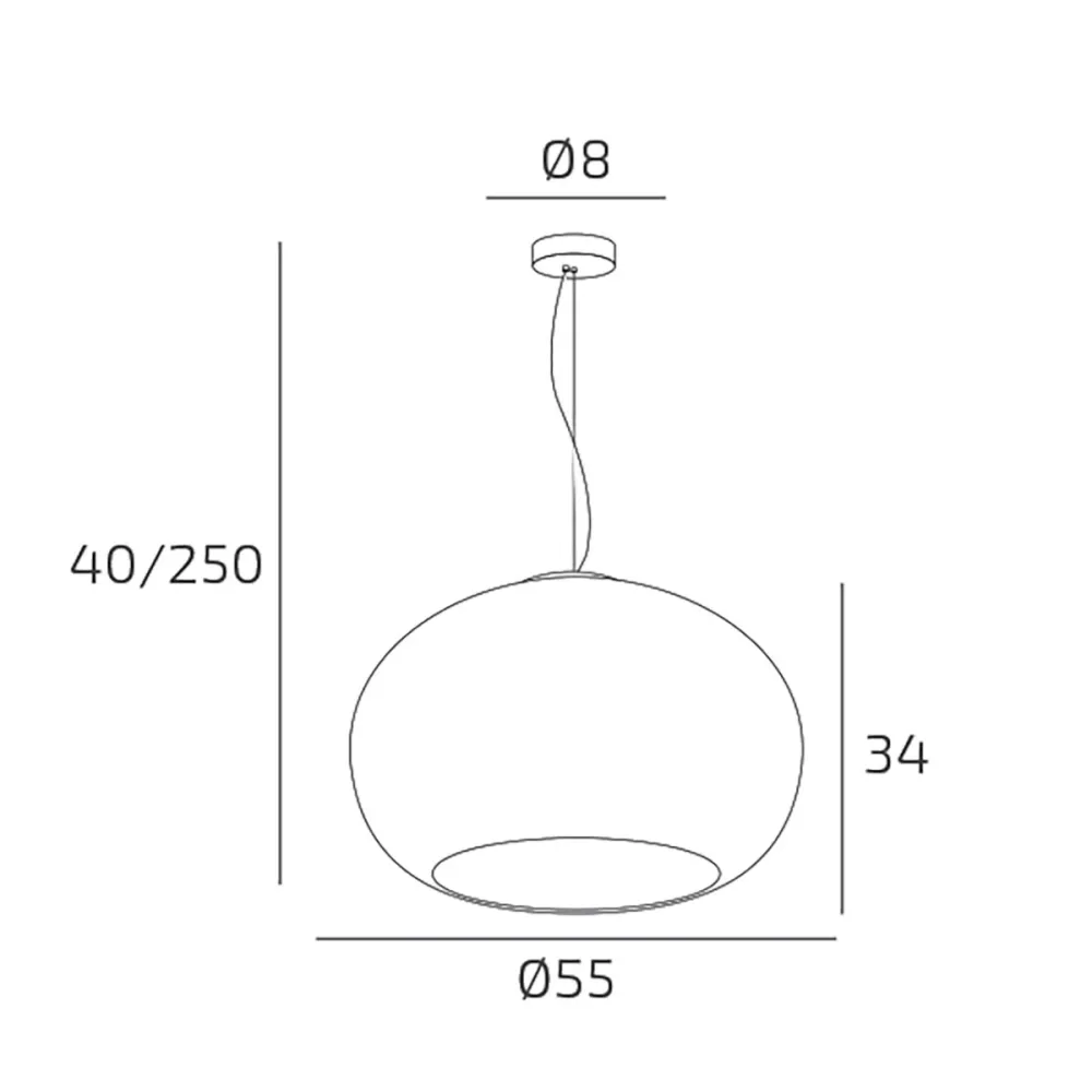 Lámpara de araña de cristal soplado gris paloma Luz superior CASPER 1218 S55 TO