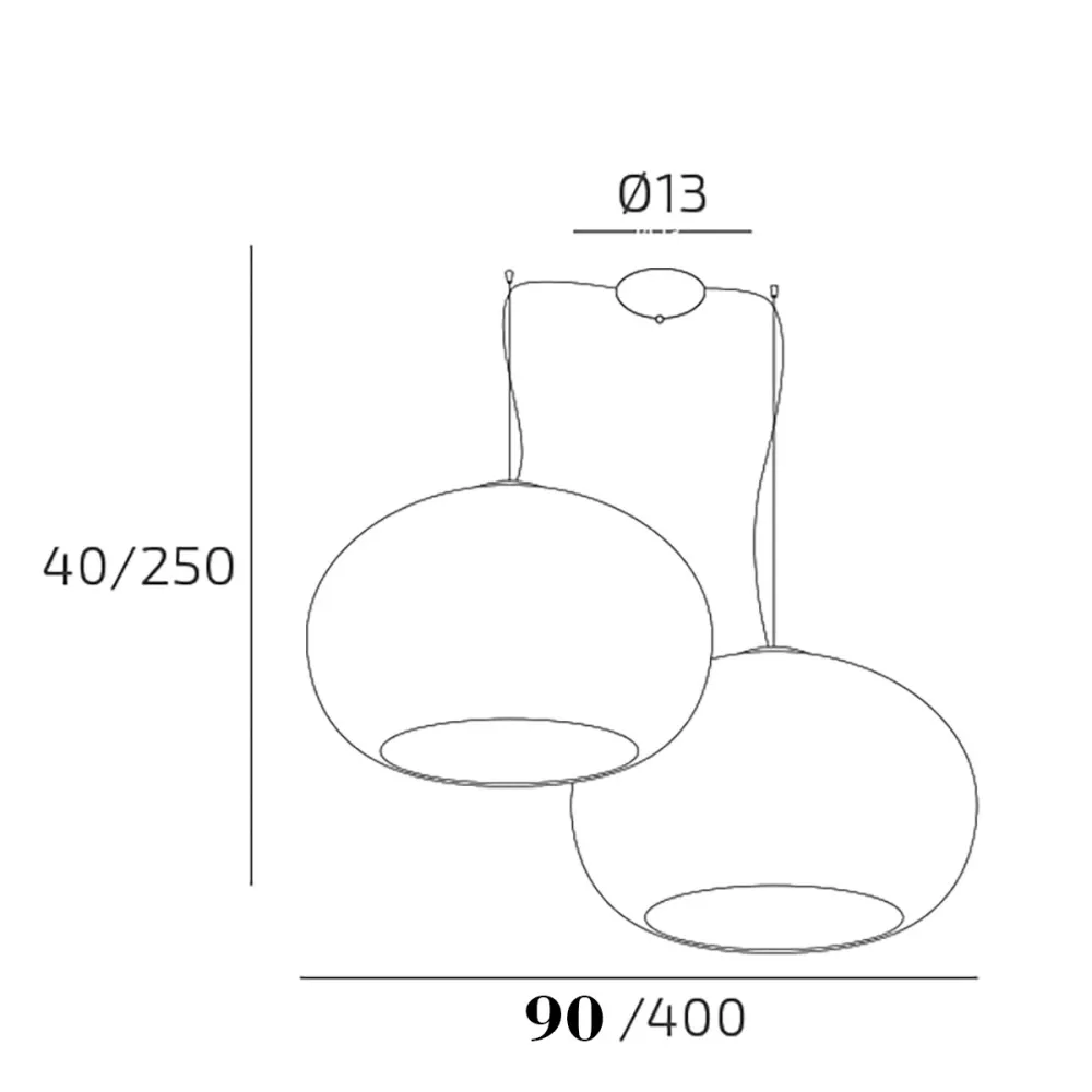 Lustre en verre soufflé blanc Top light CASPER 1218 S2 S42 BI