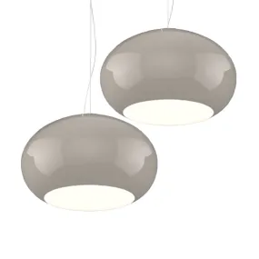 2-flammiger Kronleuchter aus mundgeblasenem Glas in Taubengrau Top Light CASPER 1218 S2 S55 TO