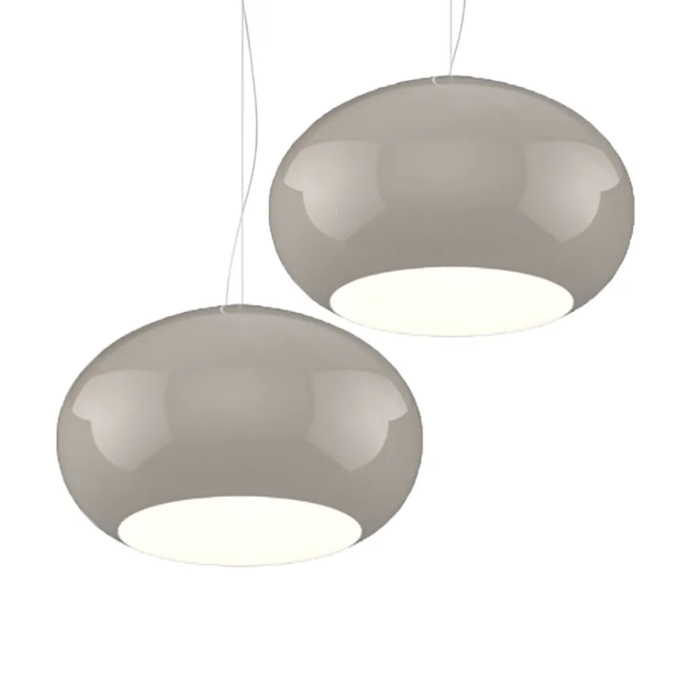 Lámpara de araña de 2 luces en cristal soplado gris paloma Luz superior CASPER 1218 S2 S55 TO