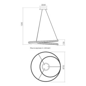 Lampadario moderno Redo group TORSION 01 4363 LED