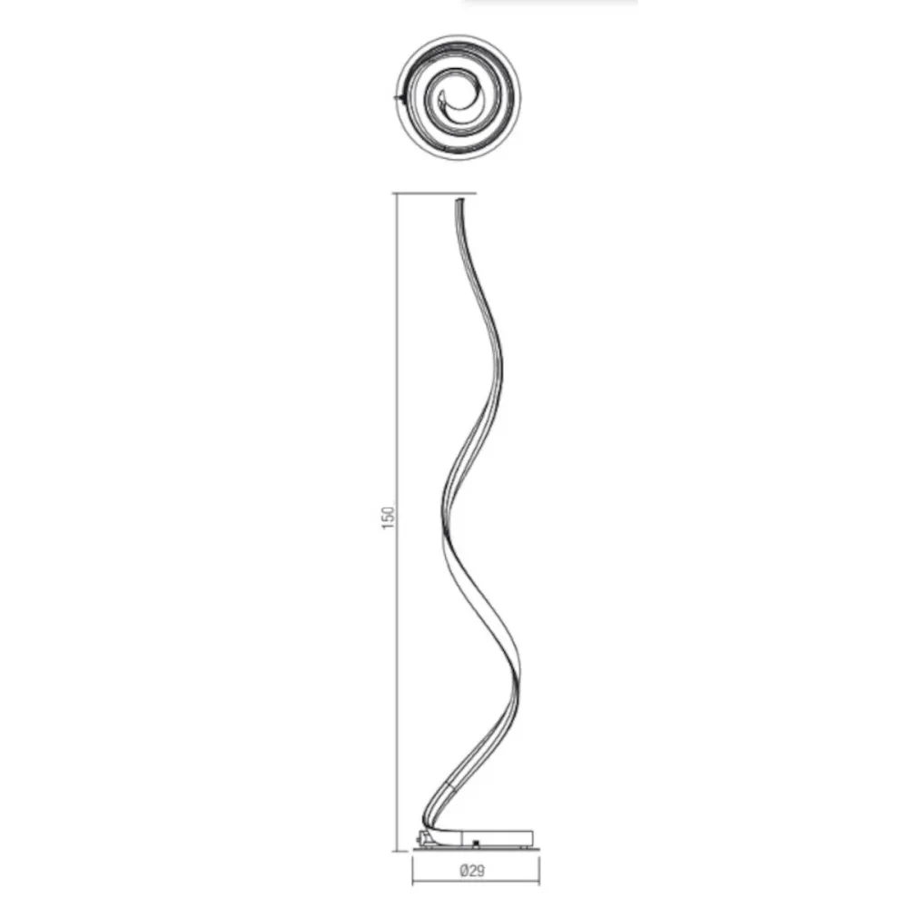 Redo Group TORSION 01 4366 Lampadaire moderne à LED