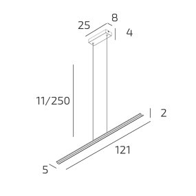 Lámpara de araña moderna MALIKA 1216 S120 BI