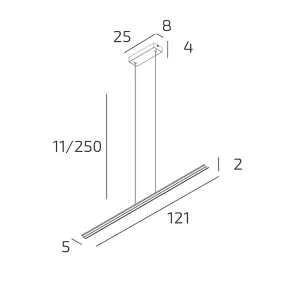 Lámpara de araña moderna MALIKA 1216 S120 BI