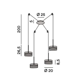 Perenz AERE 8217 B LC LED 3000K Kronleuchter