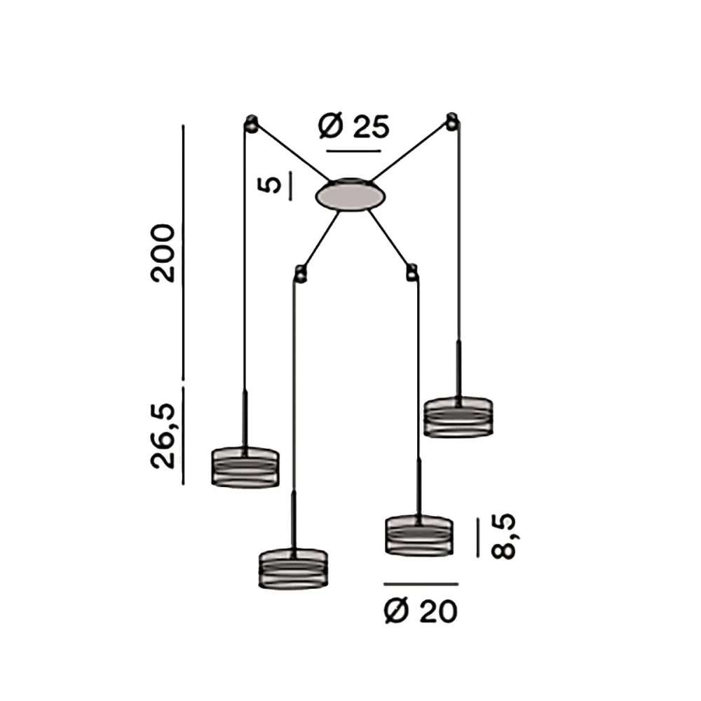 Lampadario Perenz AERE 8217 B LC