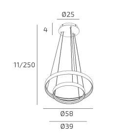 Lampadario moderno Top Light MALIKA 1216 S2 BI