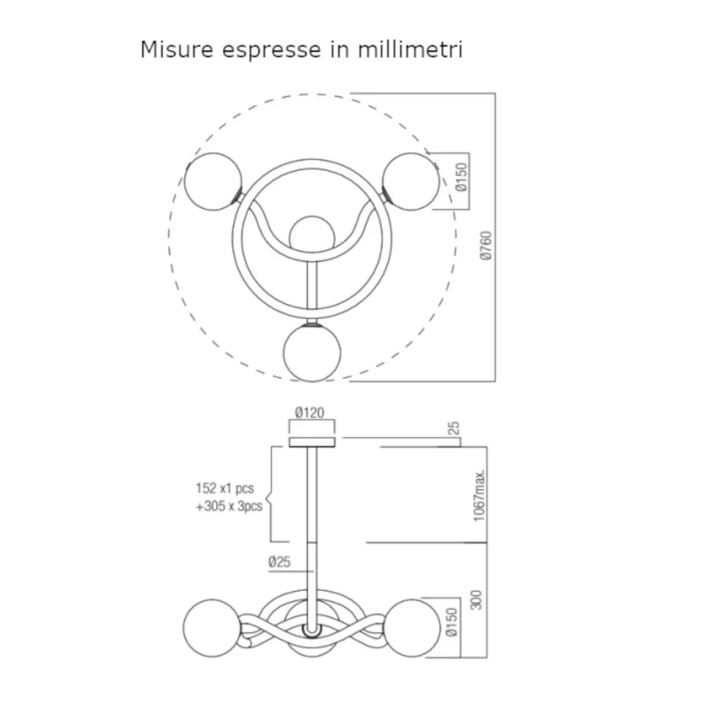 Lampadario moderno Redo Group CONFUSIO 01 3256 3257 E14 LED