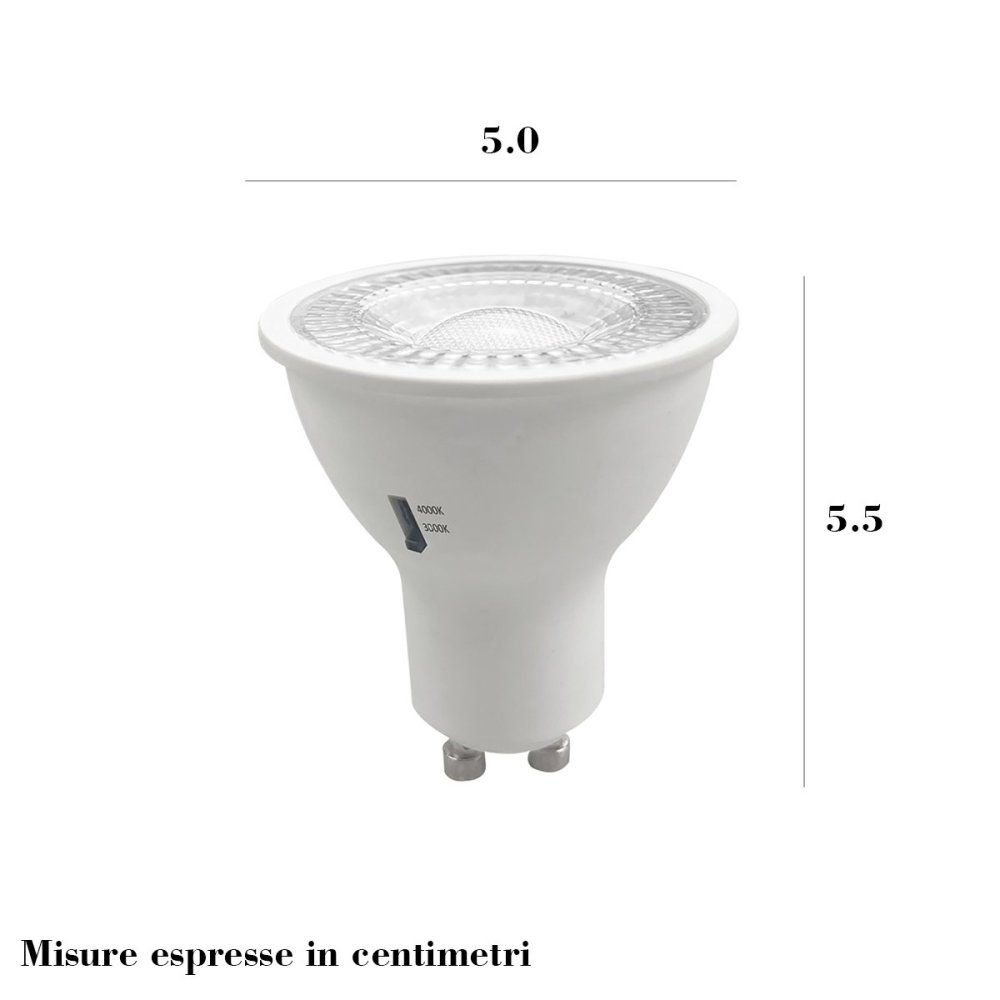 Lampadina Top Light GU10 6W LED CN CCT