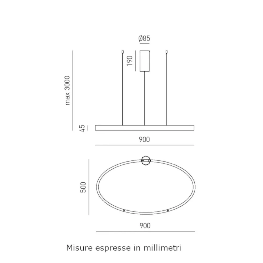 Gea Luce CRISEIDE S1P OVAL FCRSN8O Moderner Kronleuchter