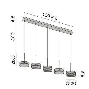 Lampadario Perenz AERE 8218 OR LC