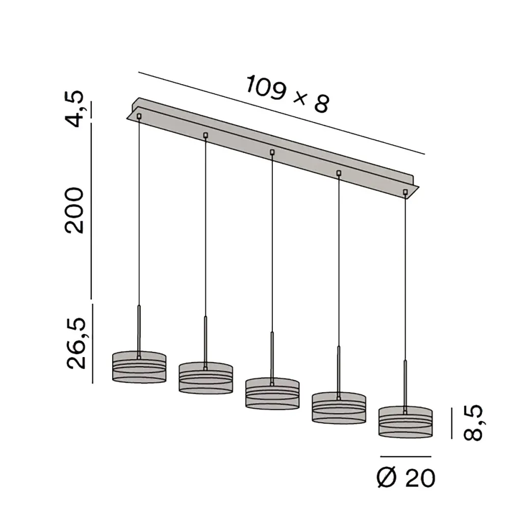 Lampadario Perenz AERE 8218 OR LC