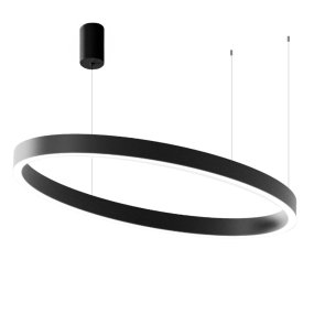 Lustre moderne Gea Luce CRISEIDE S1G OVAL FCRSN9O LED en aluminium noir et silicone