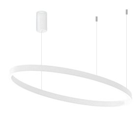 Lámpara de araña moderna LED Gea Luce CRISEIDE S1G OVAL FCRSB9O, aluminio blanco, silicona