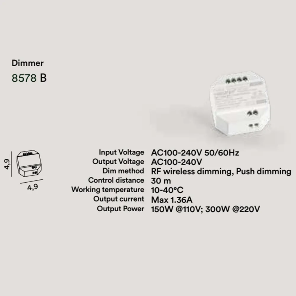 Dimmer Perenz 8578 B 300W regolatore d'intensità scatola 503 220V