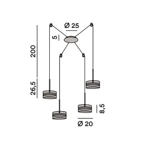 Lampadario Perenz AERE 8217 OR LC