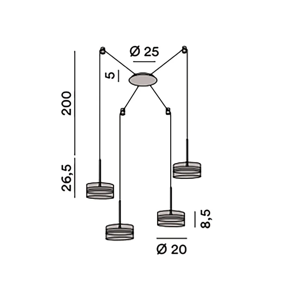 Lampadario Perenz AERE 8217 OR LC