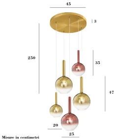 Lampadario vetro colorato Perenz LOLLIPOP 8554 8556 8032