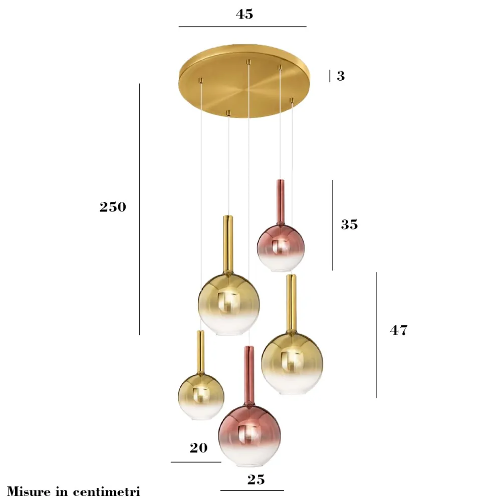 Lustre en verre coloré Perenz LOLLIPOP 8554 8556 8032