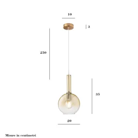 Perenz LOLLIPOP 8554 AM 6247 OB pendentif en verre ambré