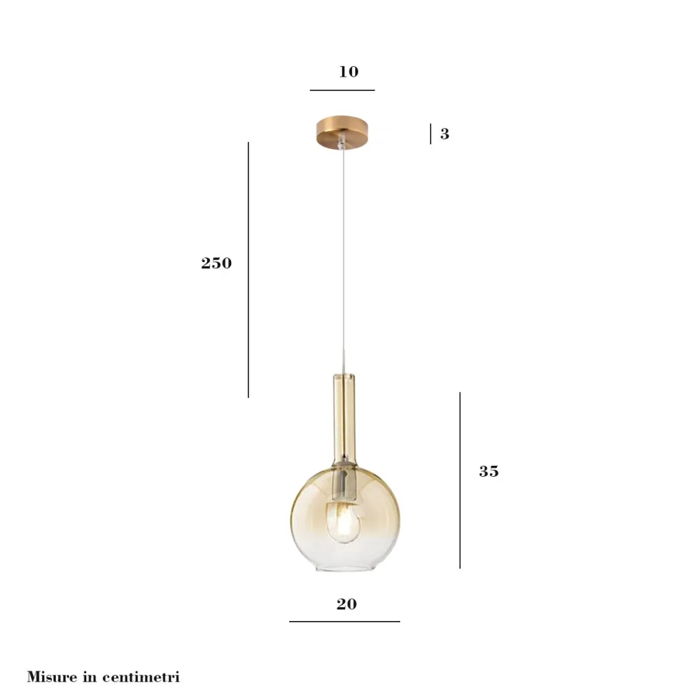 Perenz LOLLIPOP 8554 AM 6247 OB pendentif en verre ambré