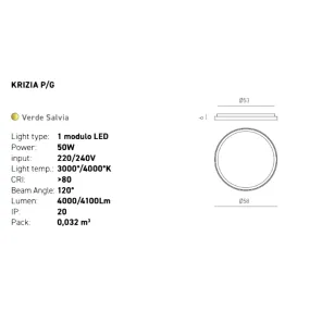 Gea Luce KRIZIA PG FKRPV3 LED moderne Deckenleuchte