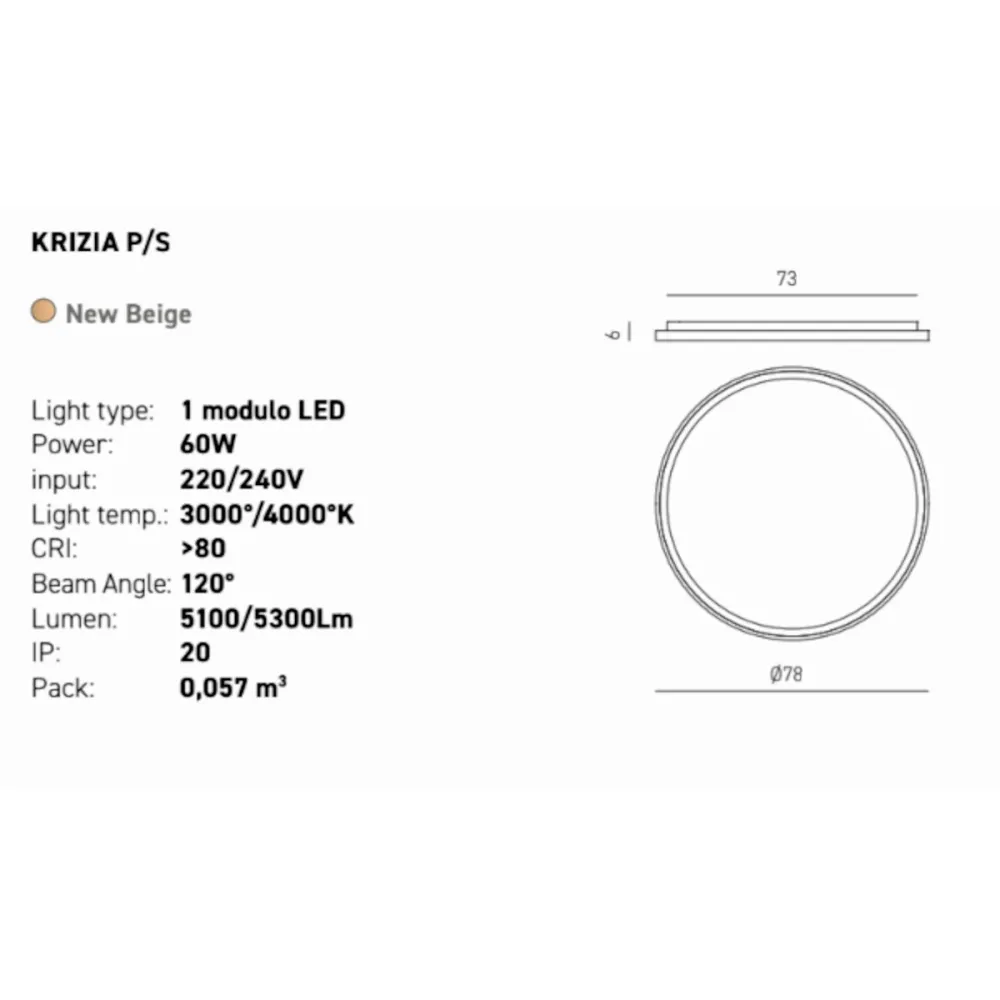 Gea Luce KRIZIA PS FKRPBE4 LED moderne Deckenleuchte