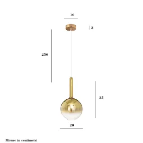 Sospensione vetro ambra Perenz LOLLIPOP 8554 OR 6247 OB