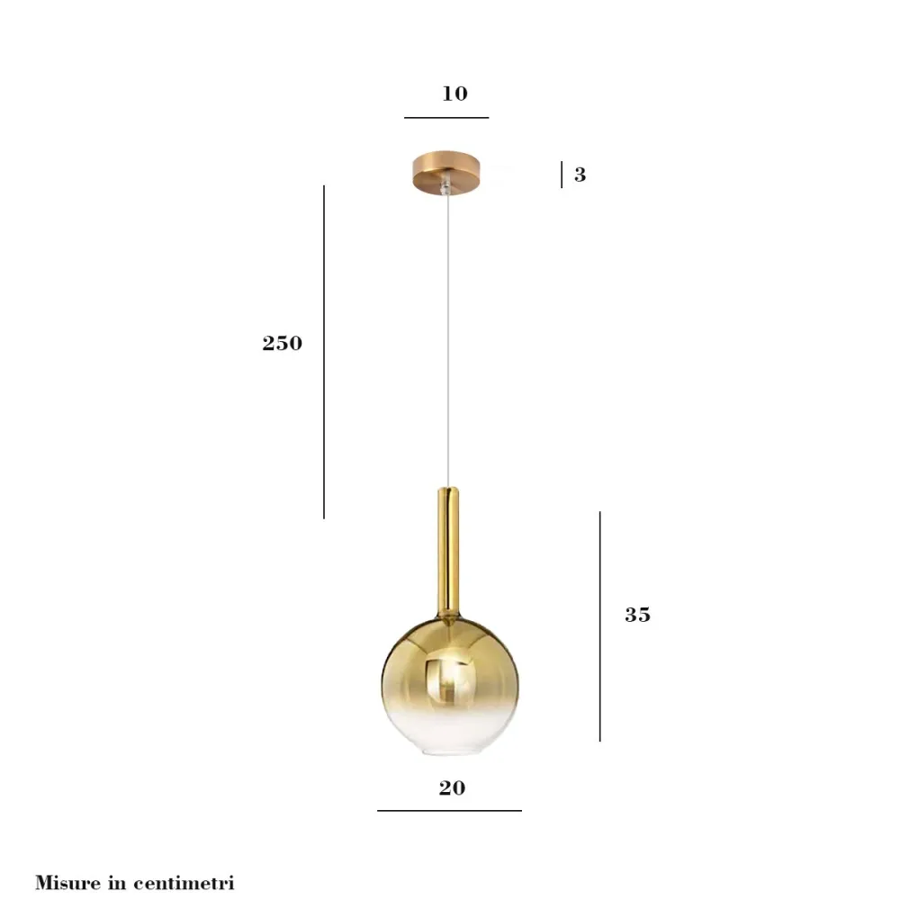 Sospensione vetro ambra Perenz LOLLIPOP 8554 OR 6247 OB