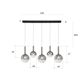 Perenz LOLLIPOP 8035 N 8554 SP 8556 SP Pendelleuchte aus verspiegeltem Rauchglas