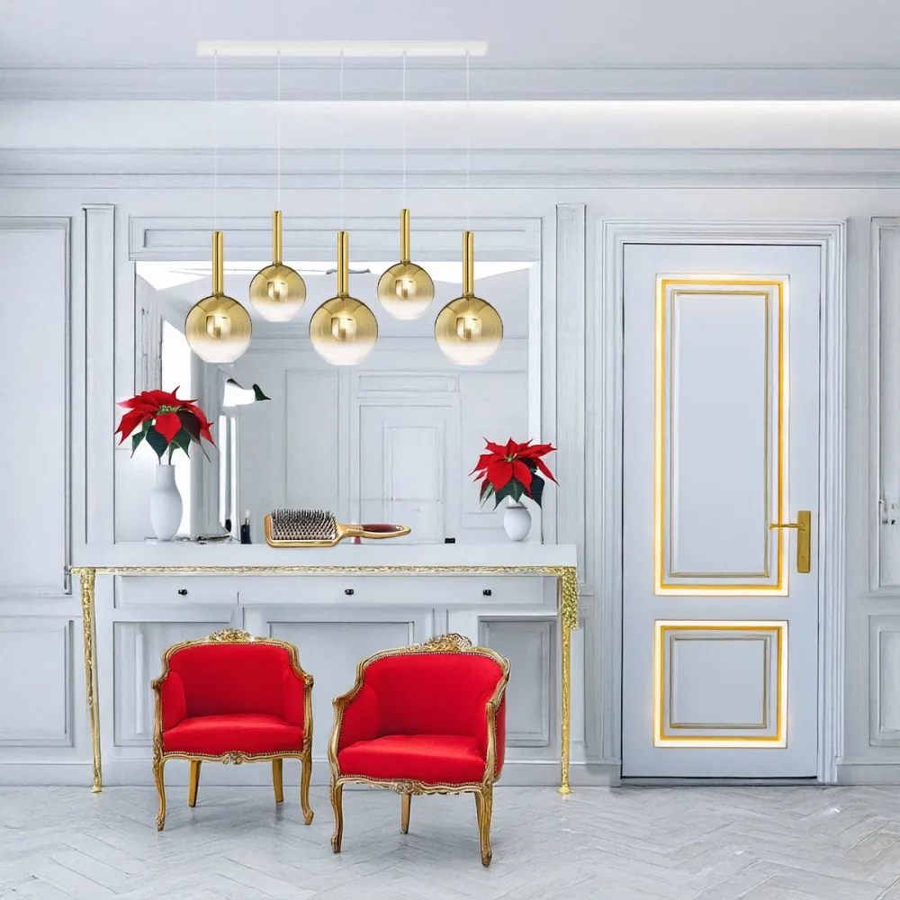 Perenz LOLLIPOP 8035 B 8554 OR 8556 OR Pendelleuchte aus verspiegeltem Goldglas