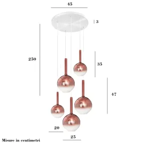 Lustre en verre cuivré Perenz LOLLIPOP 8554 RM 8556 RM 8032 B